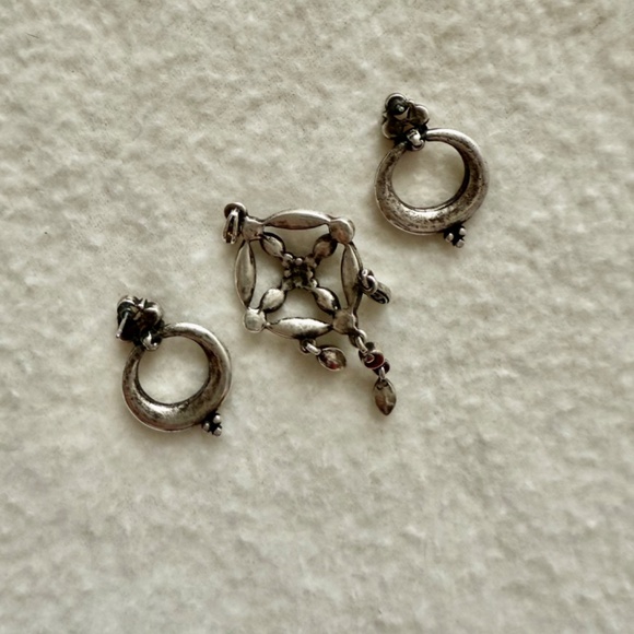 Costume Jewelry Set with Pink Stone, NOS - Picture 2 of 3